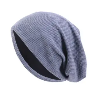 Mütze Damen aus Baumwolle, Slouch-Beanie mit Waffelmuster – Bild 2