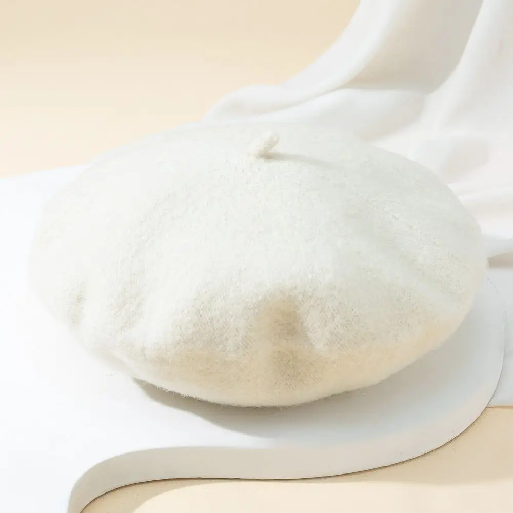 Damen Beret Mütze mit kleinem Stiel, schlicht und rund – Bild 2