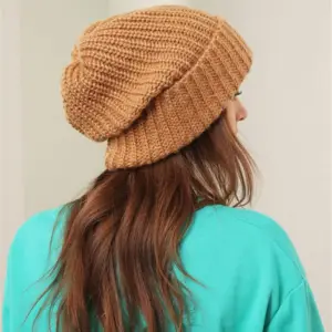 Strickmütze Damen aus Wollmischung, grob gestrickte Beanie – Bild 2