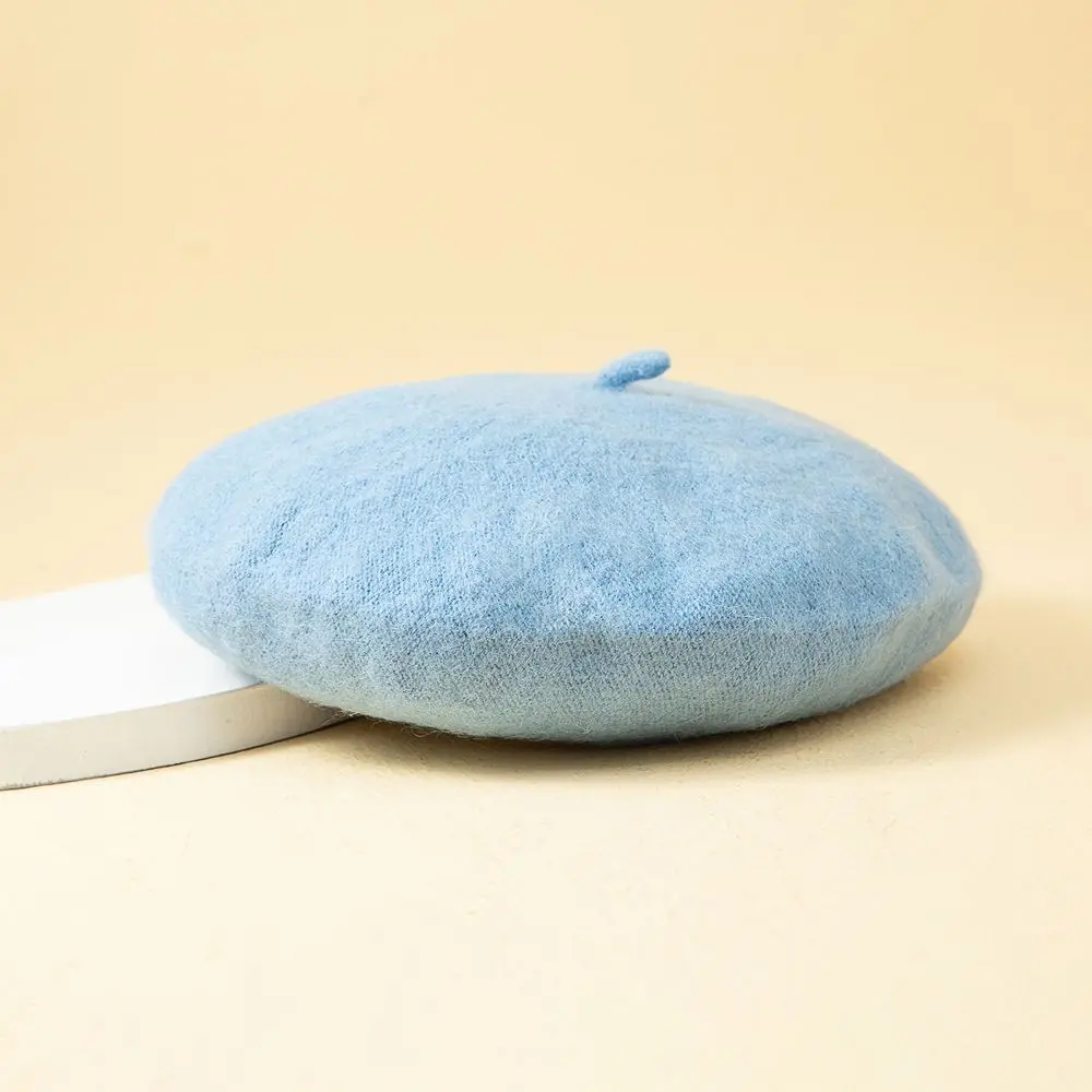 Damen Beret Mütze mit kleinem Stiel, schlicht und rund – Bild 5