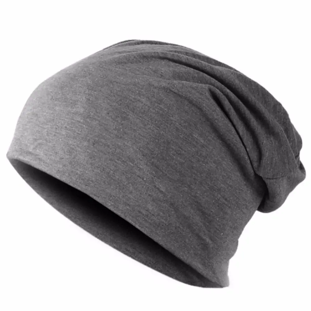 Mütze Grau Damen – lockere Slouch-Beanie, unifarben – Bild 3