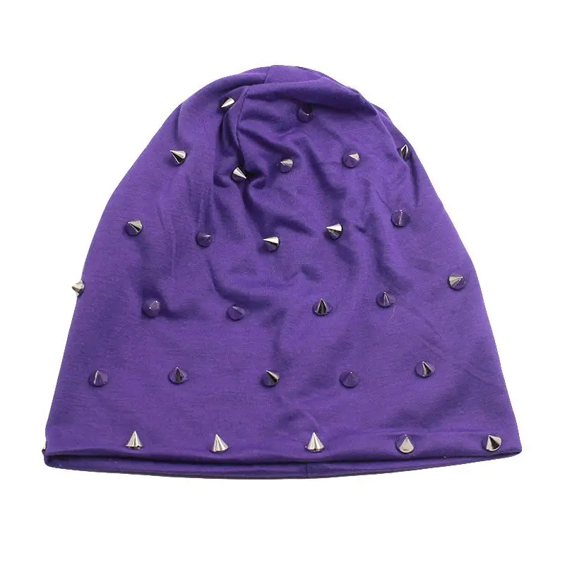 Beanie Baumwollmischung dünn, Slouch-Form mit Nieten – Bild 6