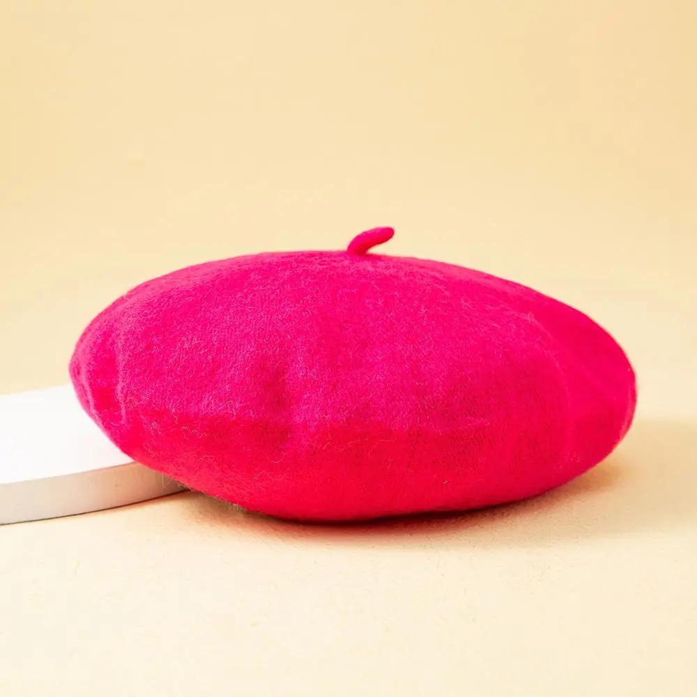 Damen Beret Mütze mit kleinem Stiel, schlicht und rund – Bild 6