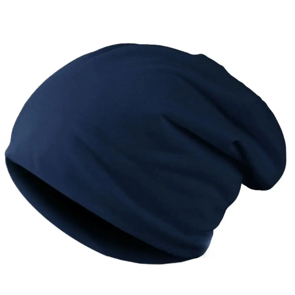 Mütze Grau Damen – lockere Slouch-Beanie, unifarben – Marineblau