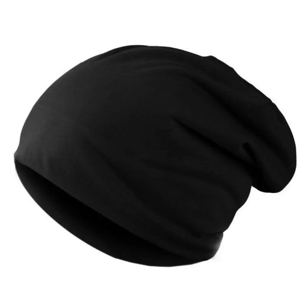 Mütze Grau Damen – lockere Slouch-Beanie, unifarben – Schwarz