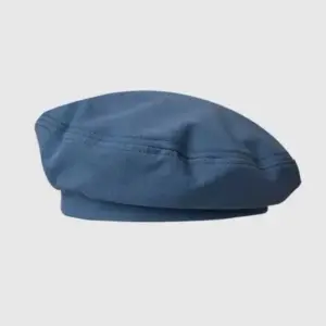 Baskenmütze Damen in Blau aus Baumwolle, flach – Blau