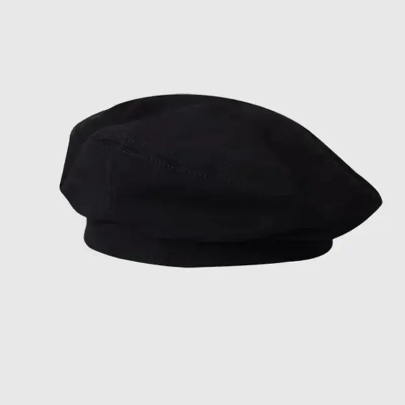 Baskenmütze in Creme für Damen aus Baumwolle – Schwarz