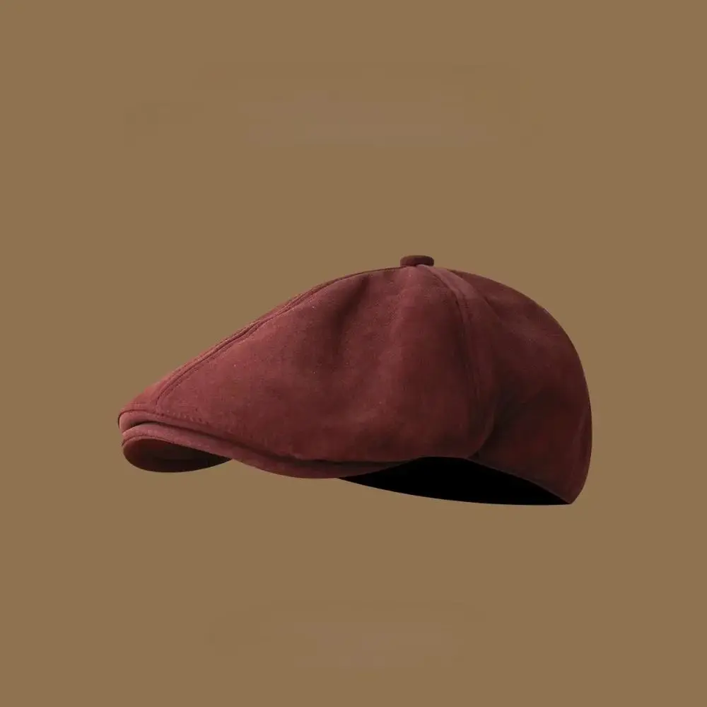 Rosa Wintermütze Damen mit Schirm im Ballonmützen-Stil – Weinrot – Flatcap
