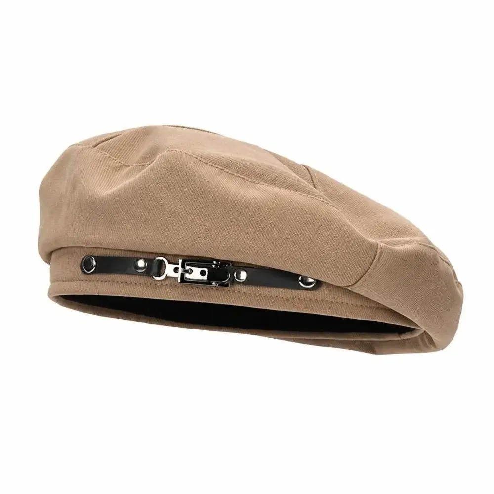 Rosa Wintermütze Damen mit Schirm im Ballonmützen-Stil – Beige – Gürtel